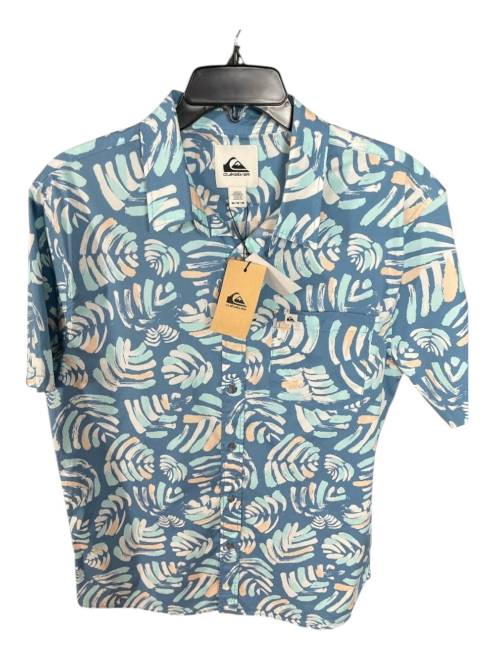 NWT Quiksilver Niagara Shades Classic Leaf Print Short Sleeve Shirt Men's M